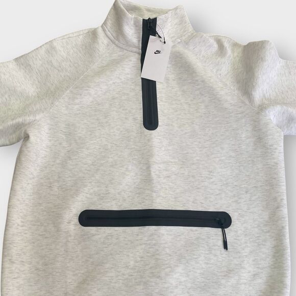 Nike Sportswear Tech Fleece 1/2-Zip Pullover Sweatshirt Heather Grey Mens size L - Picture 6 of 10